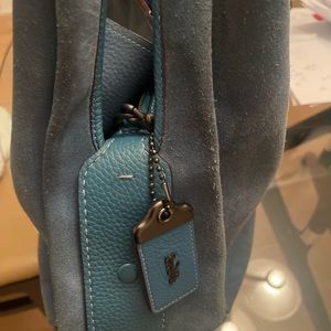 Coach - Blue suede leather shoulder bag.